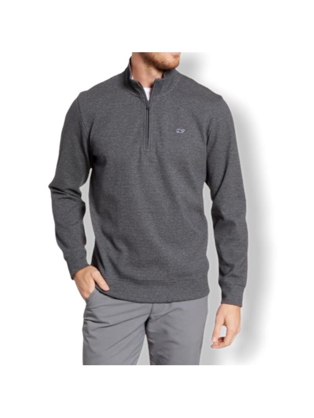 VINEYARD VINES Men’s Saltwater Half Zip in Gray